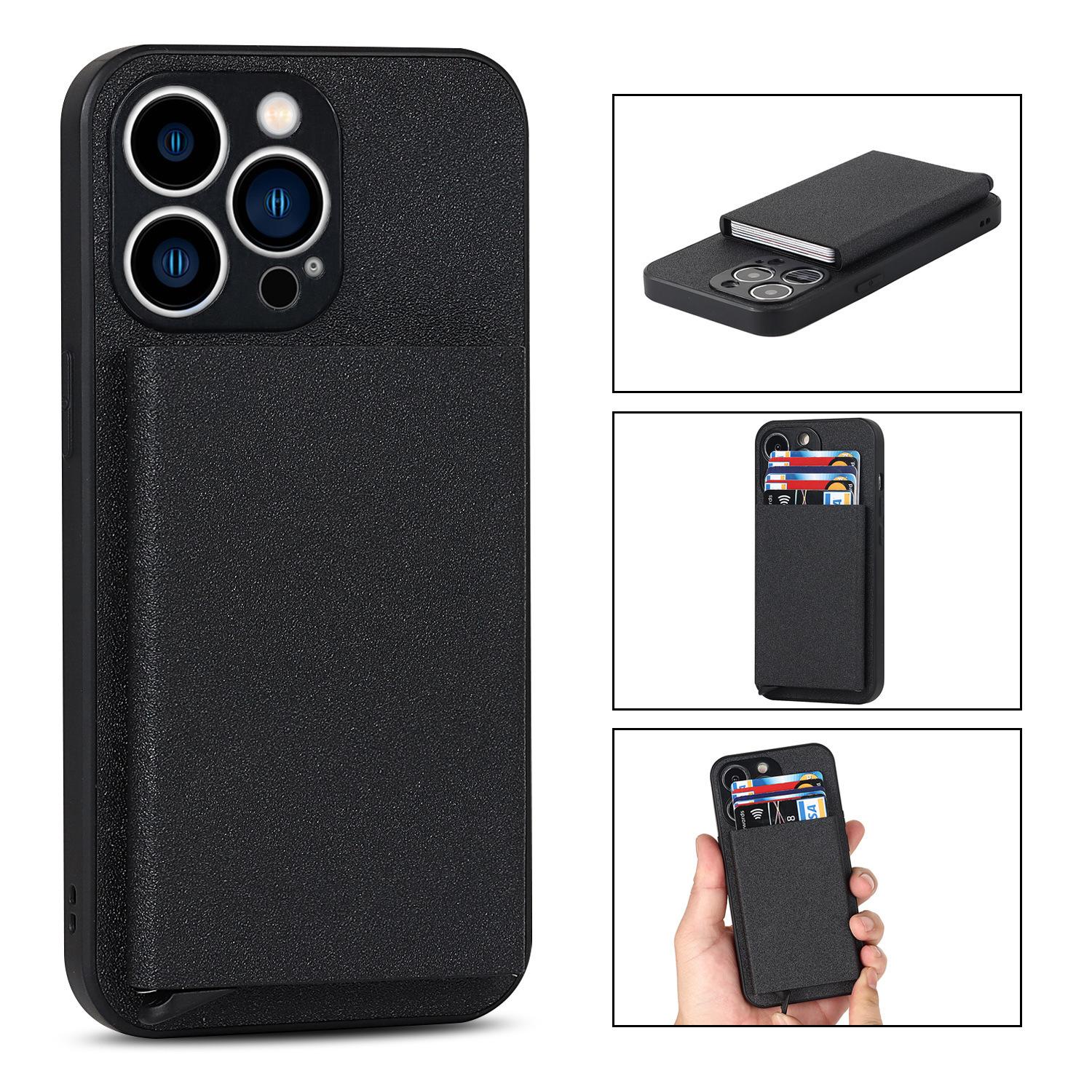 Suitable for iPhone 14 PROMAX plug-in phone case  Apple 11 aluminum alloy wallet phone case IP13 protective case