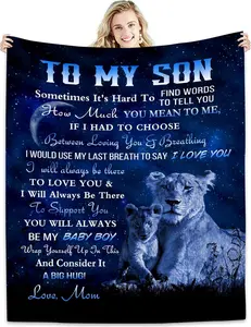 Son Gifts Blanket - to My Son - Son Gifts from Mom - Soft Comfortable Flannel Blanket - Best Birthday Gift Ideas for Son - Gifts for Grown Son - Son Gift from Mother Blanket for Christmas