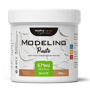 Nicpro Modeling Paste for Acrylic Painting, High Density Acrylic Medium for Texture Art and Thickness, Structural Molding Texture Paste for Canvas Paint, Art Projects, DIY, 3D Effect
