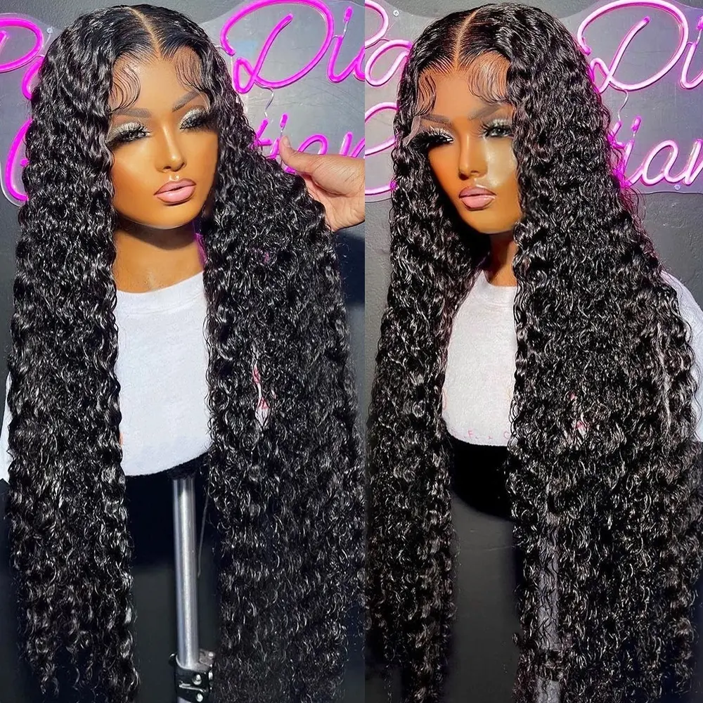 CORIIANA Deep Wave 13x6 HD Lace Front Wig Human Hair Brazilian Curly Glueless Wigs Human Hair For Black Women Pre Plucked Wet An Wavy Human Hair Lace Frontal Wig 200%
