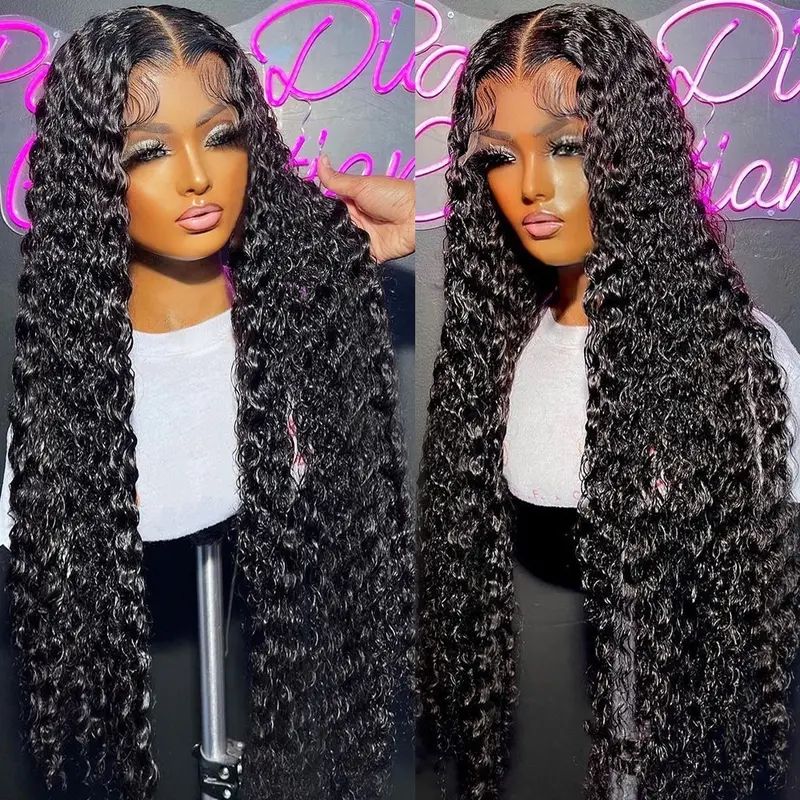 CORIIANA Deep Wave 13x6 HD Lace Front Wig Human Hair Brazilian Curly Glueless Wigs Human Hair For Black Women Pre Plucked Wet An Wavy Human Hair Lace Frontal Wig 200%