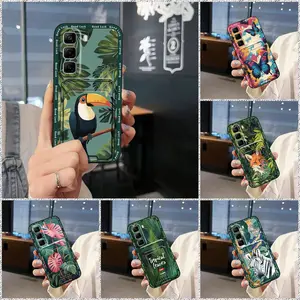 Cover Graffiti Phone Case For infinix Hot50 4G/X6882 Cartoon Silicone Anti-knock Card bag TPU Cute Back Cover Durable Full wrap Soft case Card slot protective Fashion Design