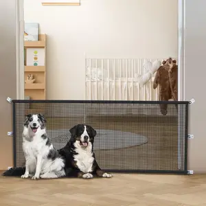 Adjustable Dog Gate, ABS Material, Indoor Pet Safety Barrier for Stairs, Doorways, Hallways, Porch, Yard - No Drill Assembly Required, Dog Gates for Inside