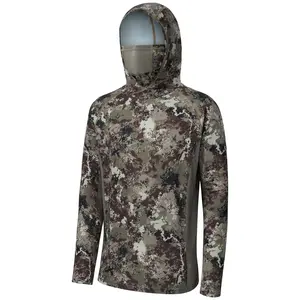 2026 New Style Men's Camouflage Ice Silk Fishing Top, Thin, UV-Resistant, Quick-Drying, Outdoor UPF 50+ Sunscreen Clothing hoodie