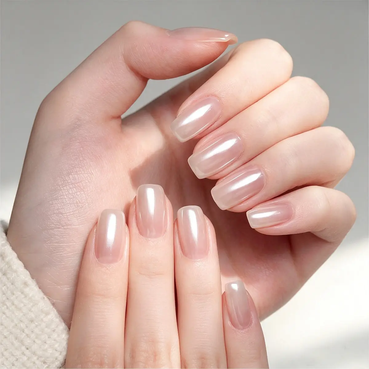 3Pcs Moonlight White Pearl Chrome Nail Powder Set, 3D Mirror Effect White Nail Glitter, Holographic White Nail Pigment for French Tip, Bridal Wedding Nails, DIY Manicure Decoration