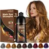 MJDMJD 5-in-1 No Bleach Chocolate Brown Hair Color Shampoo, At-Home Blonde Transformation, Gray Coverage, Herbal Natural Ingredients, Ammonia-Free, Unisex 500ml (Apply Root to Tip)