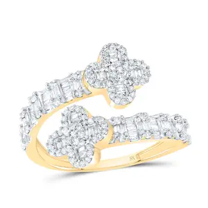 3/4Ctw-Nat Dia Nk Fashion Clover Ladies Ring  (2.97 grams)