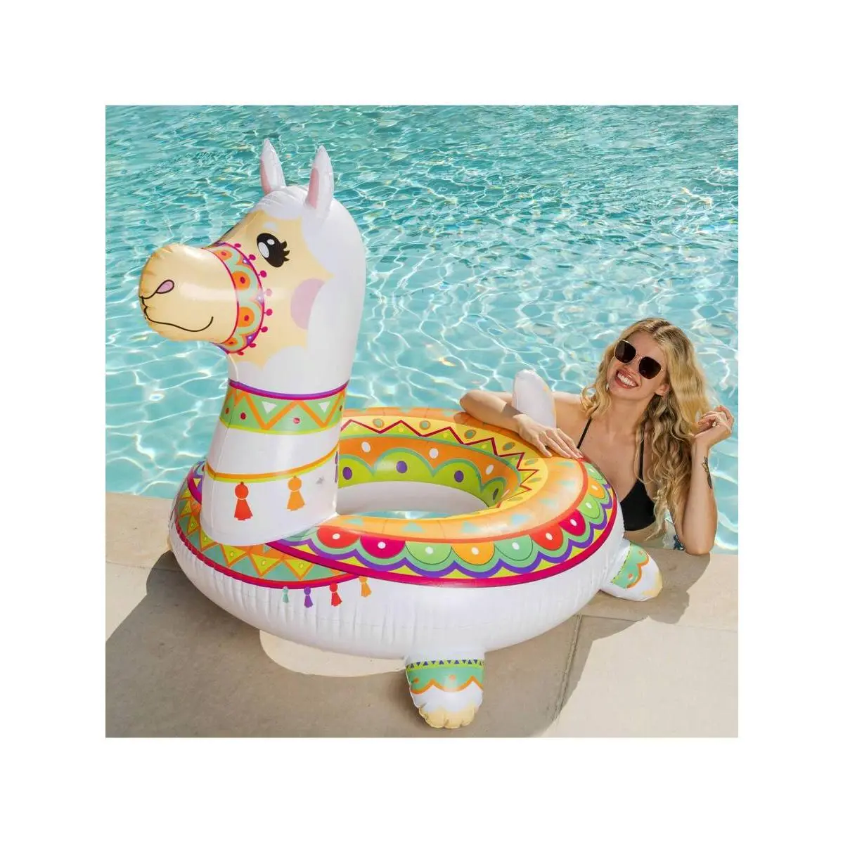 Syncfun Inflatable Llama Pool Float 43.5", Pool Tubes, Fun Beach Floaties, Summer Pool Raft Lounger