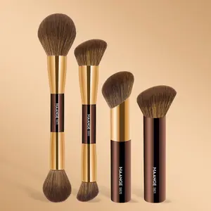 Professional Makeup Brush Set, 4 Counts/set Aluminum Tube Soft Foundation Brush, Multifunctional Makeup Brush for Powder Liquid Cream