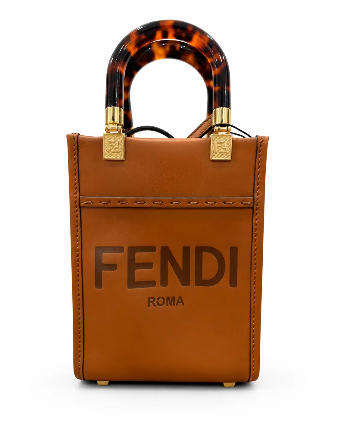 Pre-owned FENDI Leather Crossbody Bags Sunshine Brown Crossbody Mini 35202193