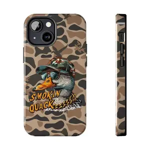 Ol' School Camo Smokin Quack Waterfowl Mallard Duck Tough Phone Case for iPhone 16 15 14 13 12 11 Pro Plus Pro Max X XS XR