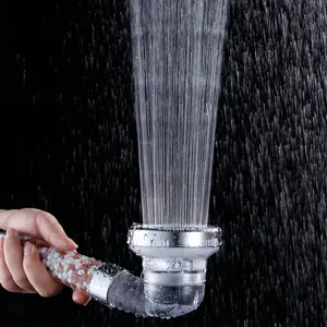Transparent Stone Shower Head, Rain Shower Head, Three-Stage Adjustable Pressure, Multifunctional Handheld Design, Eco-Friendly Bathroom Accessory