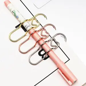 Heart Pen Clip Pen Holder • Metal Pencil Clip • Rose Gold Silver • Large Carbon Steel Clip for Notebook, Journal, Planner • Office & School Supplies