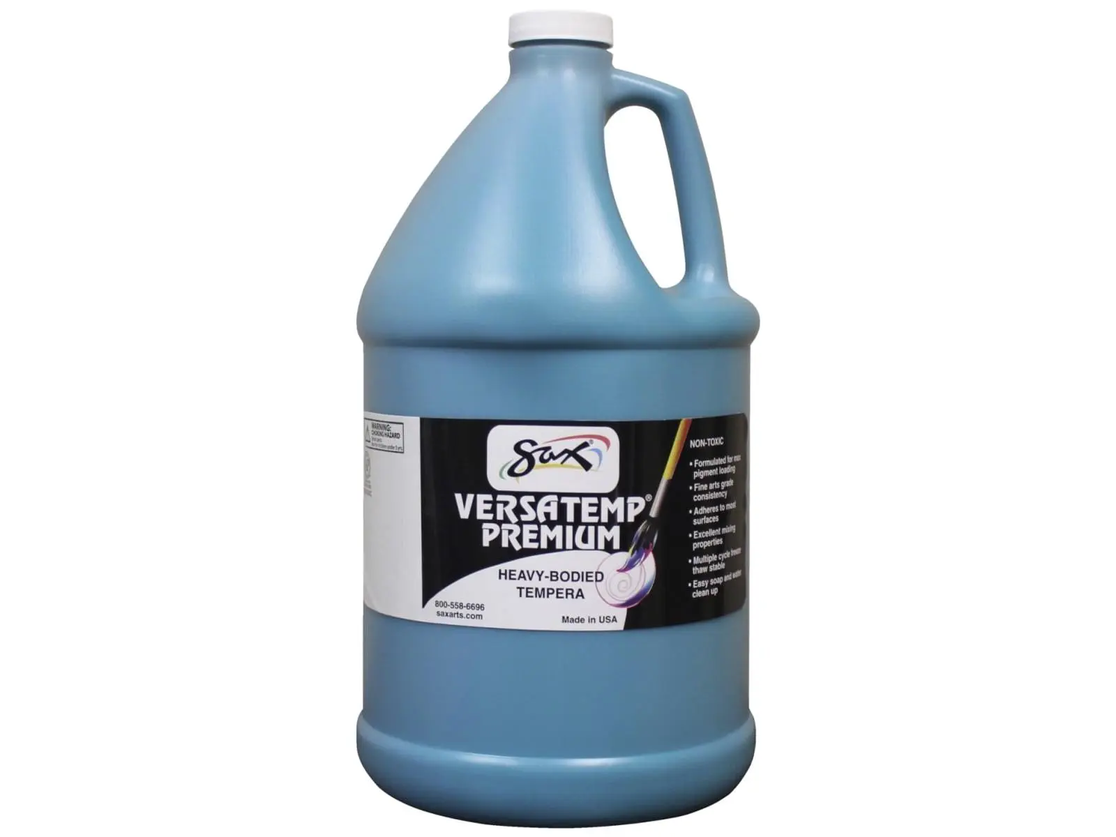 Chroma Acrylics 1592733 Versatemp Premium Heavy-Bodied Opaque Turquoise Tempera Paint, 1 gal Size, Ideal for Backdrops, Block and Screen Printing, Cleans Up Easy with Soap and Water, Excellent Color Mixing, Painting, Easy To Clean