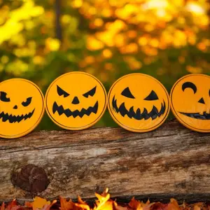 3D Printed Halloween Coasters for Decor Bundle of (4) - Tableware