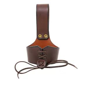 Brown Leather Holder Medieval Viking Belt Attachment match Medieval Outfit