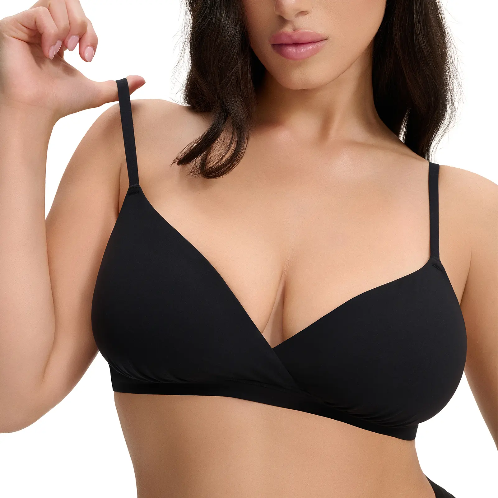 PQK Jelly Bras Seamless Lift Bra Wireless Push Up No Underwire Full Coverage Plus Bras Comfort Supportive Sports T-Shirt Bra