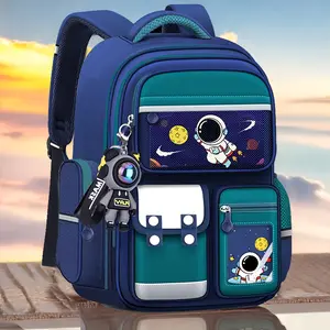 2025 New Fashion Space-Themed Backpack Unisex Blue with Astronaut & Planet Graphics Adjustable Straps Multiple Compartments Durable Lining Secure Zipper Closure Ideal School Travel Daily Commute