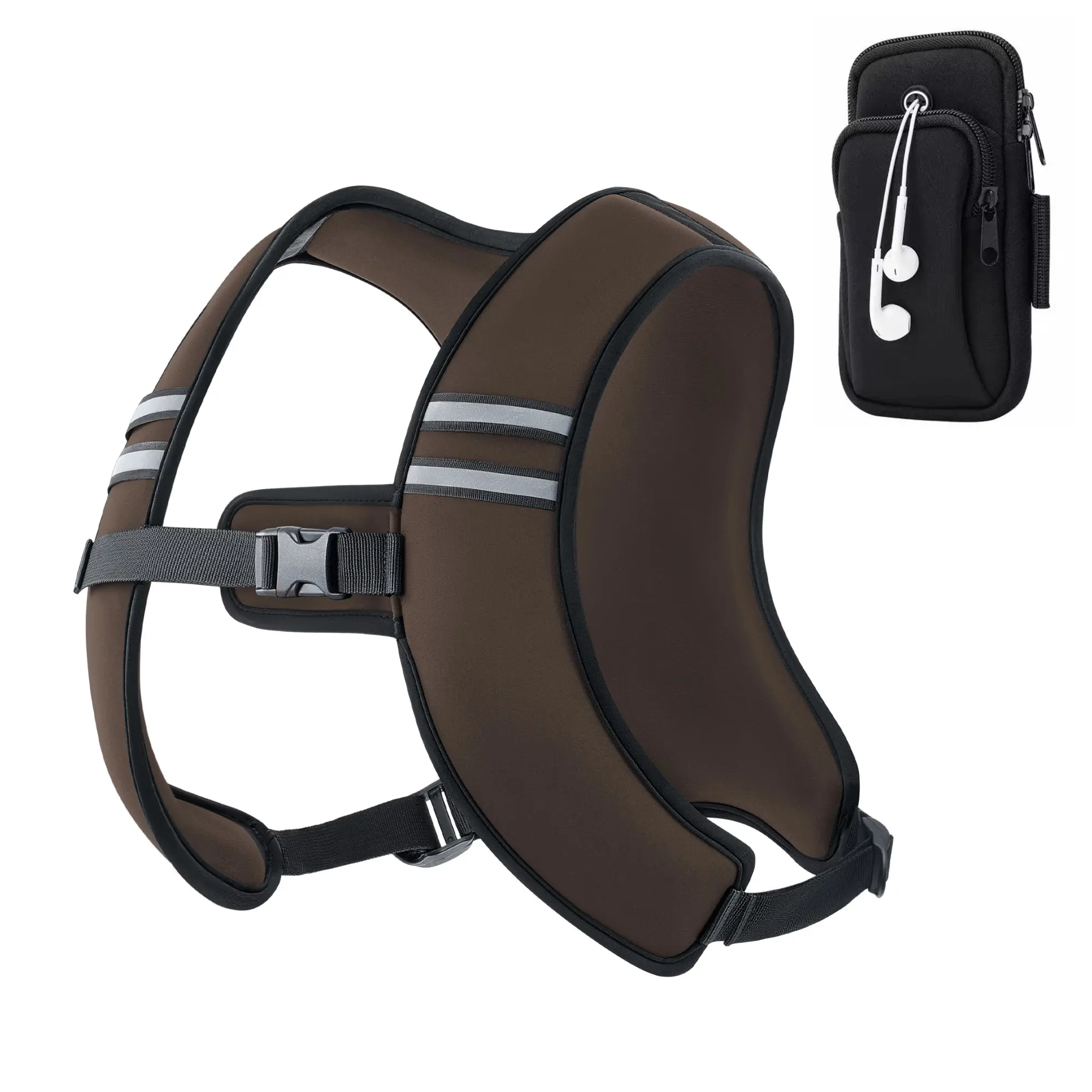 Brown Vest & Phone Pouch