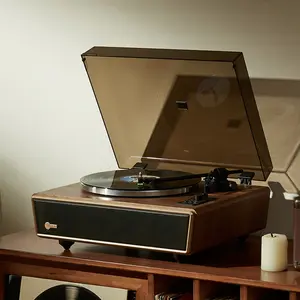 Arkrocket Huygens   2 Speed Turntable with 30W Hi-fi Built-in Speakers Mid-century Vintage style - Walnut vinyl  aespa cd cassette player