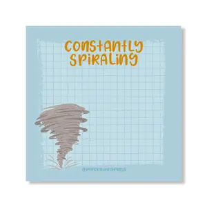 Constantly Spiraling - Funny Sticky Pad, School Stationery, Work Stationery, Sticky Note