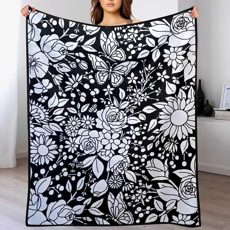 Color Fillable DIY Blanket Ultra Soft Flannel Creative Art Craft Kit Cozy Warm Bedroom Couch Sofa Decor Birthday Christmas Gift for Kids Teens Adults Men Women Artists Paint Your Own Style