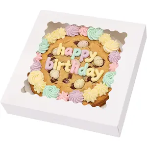 5 count Pie Boxes, 12x12x2.5 White Bakery Boxes with Window, Auto-Popup Cookie Boxes for Pies, Dessert Boxes  Boxes for Pizza, Strawberries, , Pastries, Muffins and Donuts