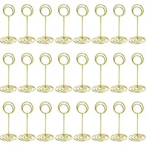 24 count 3.35 Inch Table Number Holder Place Card Photo Holder Picture Name Menu Clips Memo Cards Stand for Wedding Reception Anniversary Birthday Party Centerpieces ()