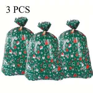 Extra Large Christmas Gift Bags, Giant 36x56in Heavy-Duty Plastic, Santa Claus & Snowflake Design, Perfect for Holiday Gifts