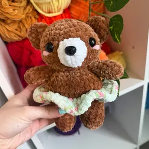 Handmade Crochet Bears with Blossom Skirt