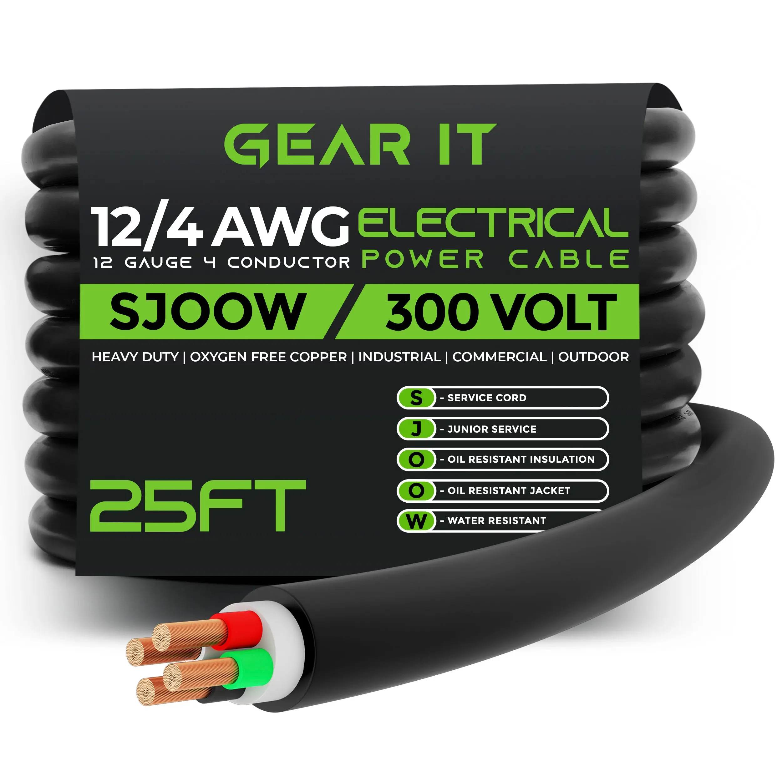 12/4 SJOOW OFC Power Cable 300V Electric Wire