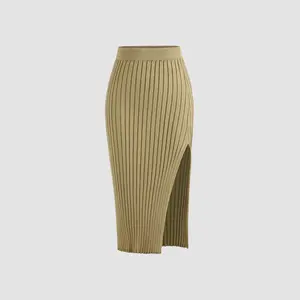 Cider [3 colors, size 2-10] Solid Rib Pencil Skirt