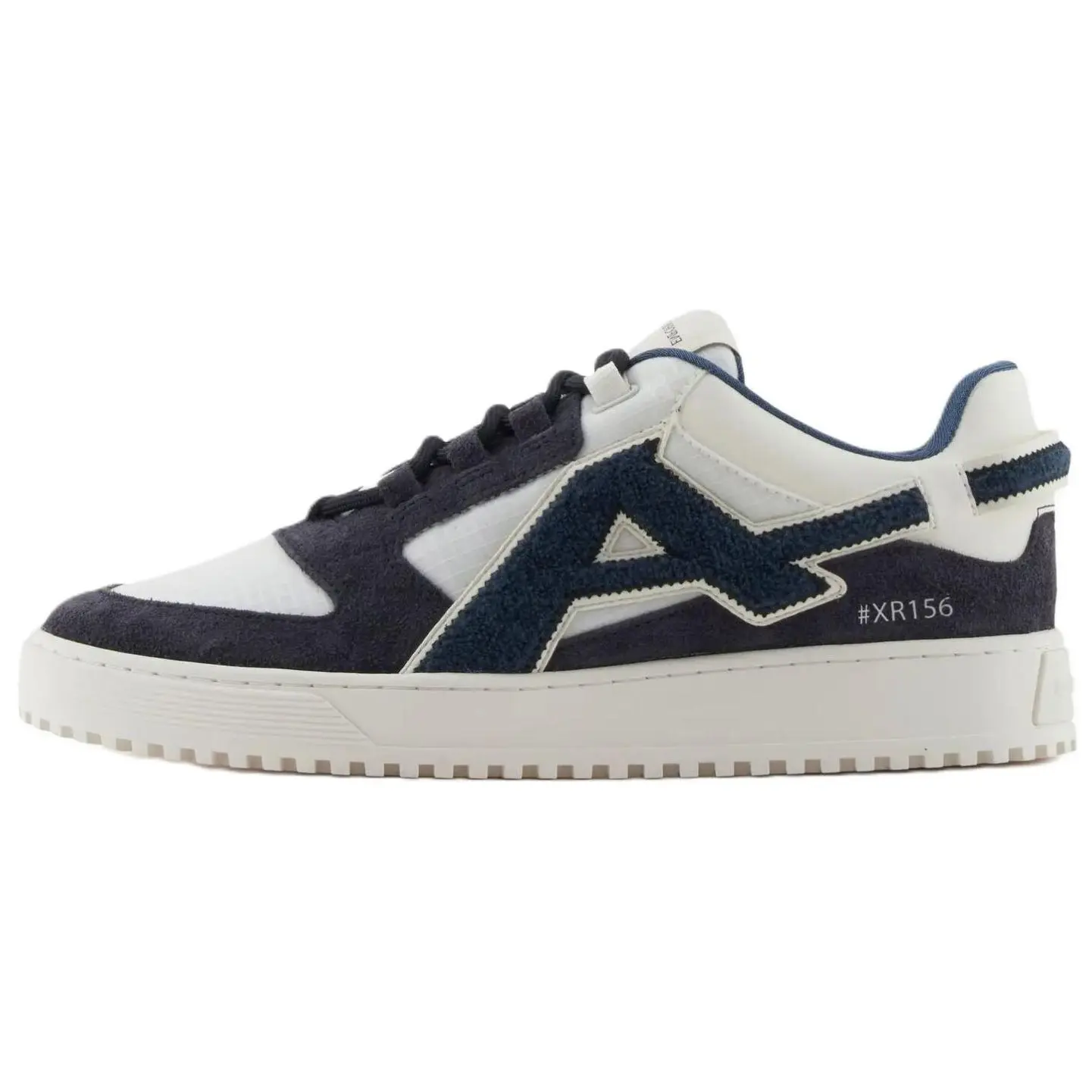 Emporio Armani Men's Blue White Low-Top Lace-Up Round Toe Athletic Walking Footwear, Maison Mihara Casual Trending Official Trainer