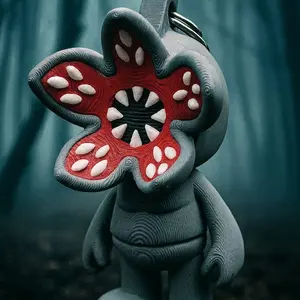 Demo Flower Monster Keychain – Articulated Horror Creature – 3D Printed Flexi Fidget