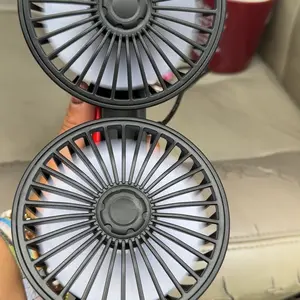 Adjustable Car Backseat Fan, 1 Count Summer Essential Double-head Electric Fan, Strong Wind Rear Seat Back 360 Degrees Rotation Large Air Volume Fan USB Car Fan
