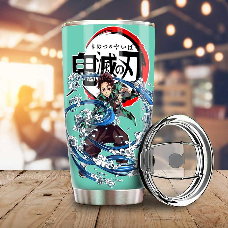 [SALE UP TO 39%] Tanjiro Kamado Demon Slayer Anime Tumbler Cup, Kimetsu No Yaiba Water Breathing Travel Mug, Stainless Steel Hot Cold Drinkware, Japanese Manga Cup for Otaku Gift, Double Wall Coffee Cup for Fans, The Movie Infinity Castle For Fans