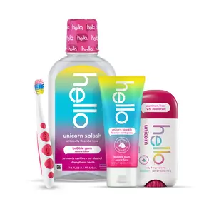 Hello Unicorn Magic + Sparkle Bundle - Includes Toothpaste, Deodorant, Mouthwash, & Toothbrush Hello Unicorn Magic + Sparkle Bundle - Includes Toothpaste, Deodorant, Mouthwash, & Toothbrush