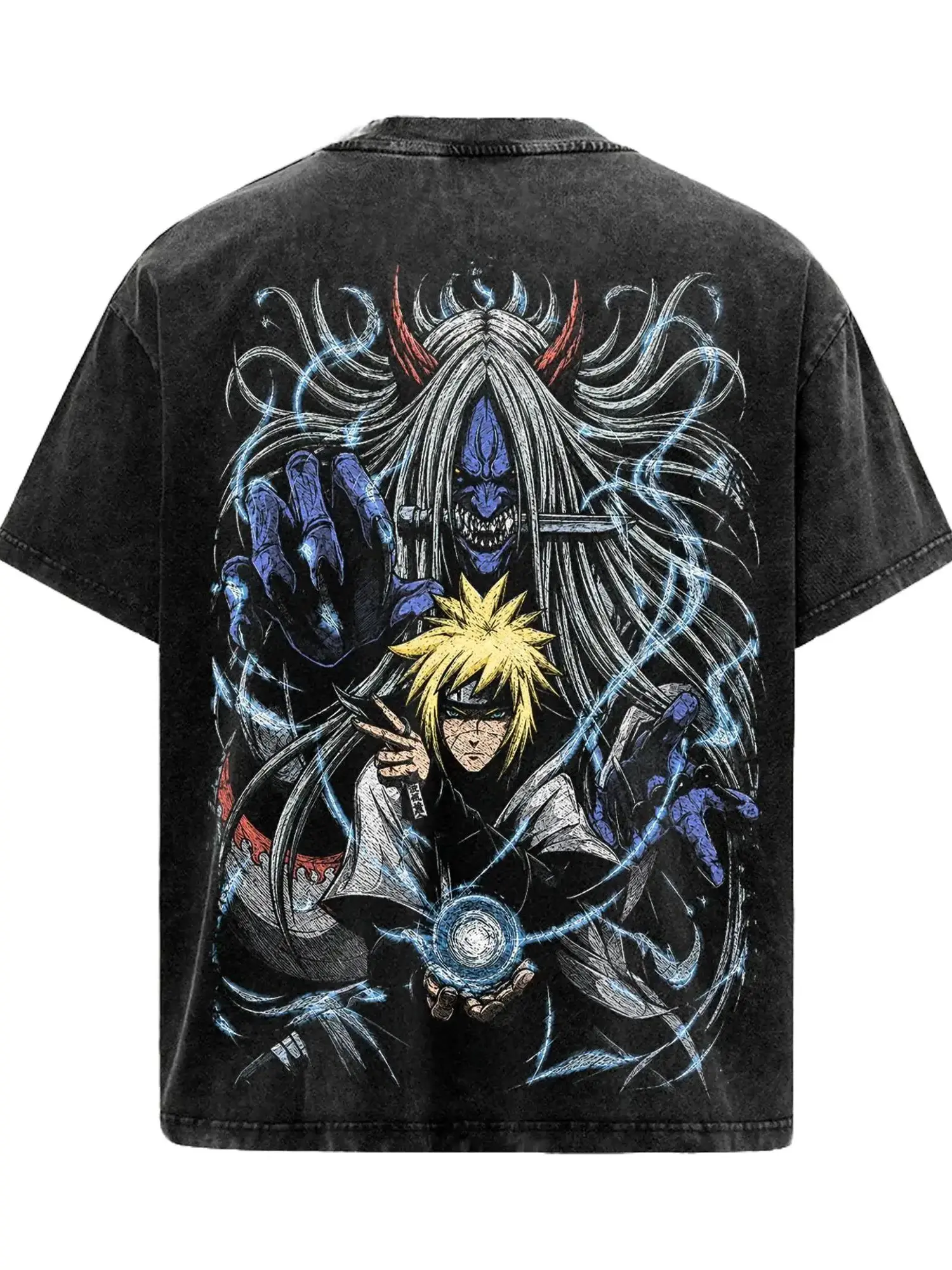 Minato Namikaze - NRT Anime T-Shirt Vintage Acid Wash Oversized Graphic Tee Streetwear Hokage Gift