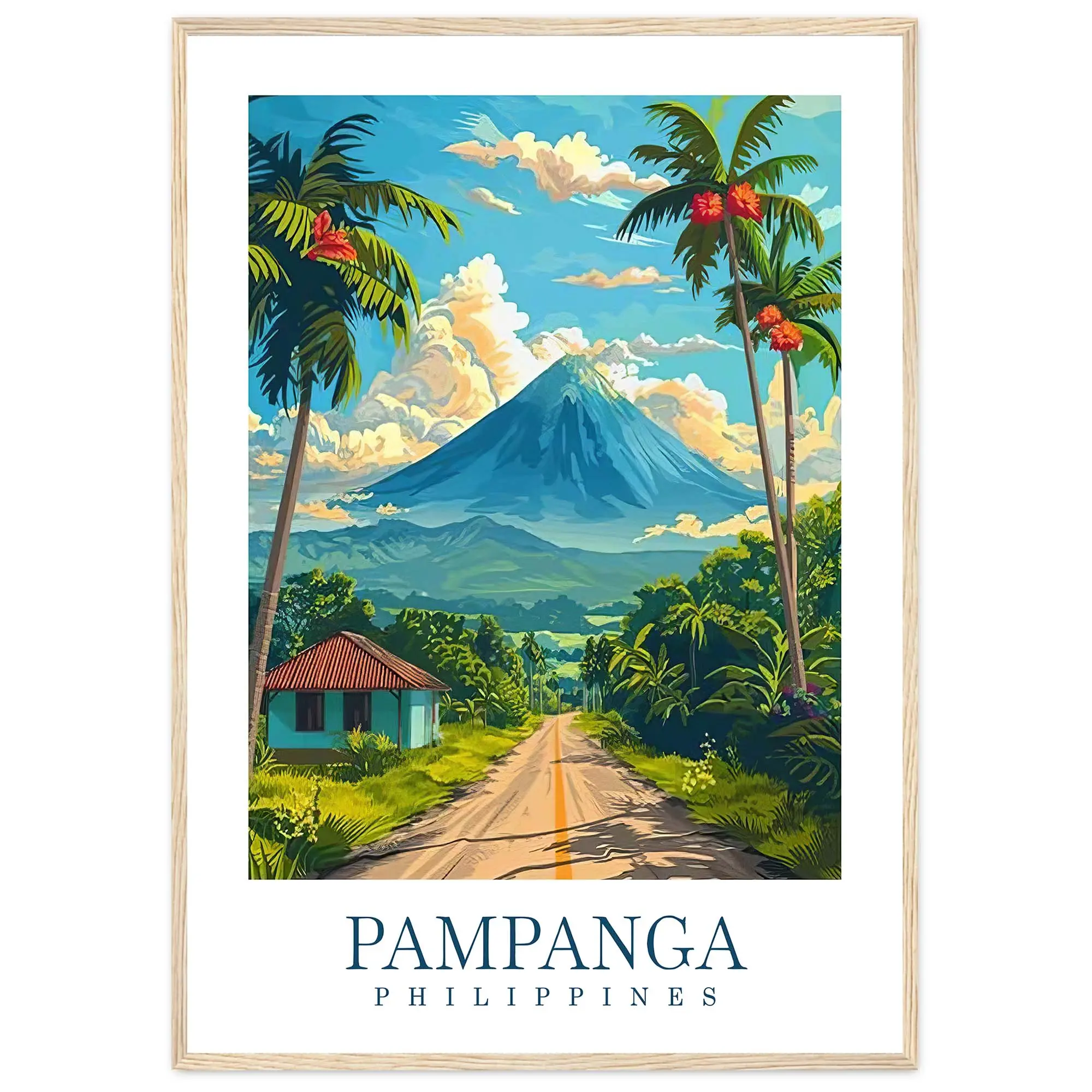 Pampanga Travel Print Wall Art Philippines Asia Poster Wall Hanging Home Decorat
