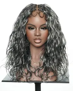 Michelle 18" - JALIZA Slip-On™ Salt & Pepper Body Wave Boho Box Braided Wig