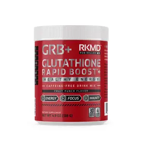 Glutathione Rapid Boost+ Caffeine-free healthy energy drink mix, 30 servings of GRB+