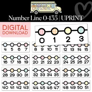 Printable Number Line 0-135 | A Year In Pastel