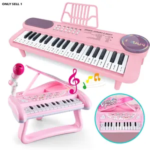 Kids Piano Toy, 22/37 Keys Multifunction Electronic Keyboard for Beginners, Includes Microphone and Stand, Birthday Gift for Girls Aged 3-6