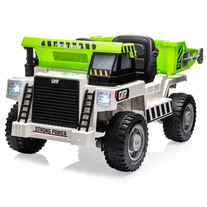 【GARVEE】12V Electric Ride-On Dump Truck for Kids with Remote Control, Electric Dump Bed, and Spare Shovel – Fun Construction Vehicle Toy for Outdoor Play