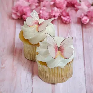 Rose Petal Pink Edible Butterflies