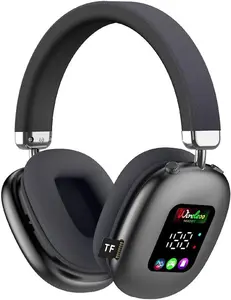 Over Head Headphones Wireless Bluetooth Earphones with LED Digital Display, Lightweight Headset, Deep Bass for Home Office Cellphone PC Ect