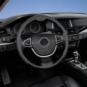 3pcs Napa Leather Anti-Skid Steering Wheel Cover Black, Segmented & Butterfly Design, Breathable Non-Slip Comfortable Automotive Interior Decoration Accessories For Car SUV Truck Pickup Sedan, 15 Inch - Universal 99% Car Wheel Cover Protector