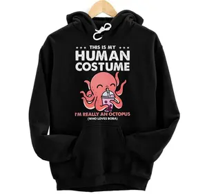 This Is My Human Costume Octopus Boba Hoodie, Sweatshirt, T-Shirt
