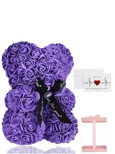 Rose Bear Artificial Rose Flower, Creative Christmas Valentine's Day Gift, Pe Rose Flower, Birthday Gift, Unique Present Idea