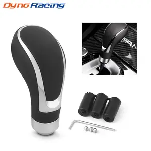 Universal Car Gear Shift Knob, PU Leather Car Gear Stick, Manual Transmission Shifter Lever with 3 Adapters for Manual Transmission Car